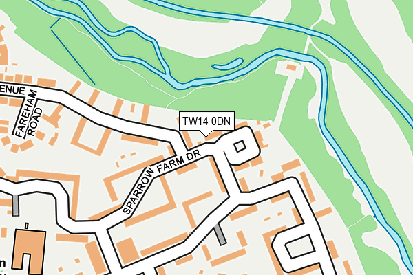 TW14 0DN map - OS OpenMap – Local (Ordnance Survey)