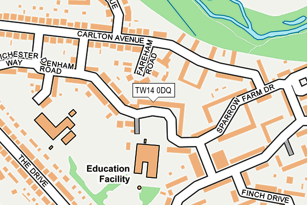 TW14 0DQ map - OS OpenMap – Local (Ordnance Survey)