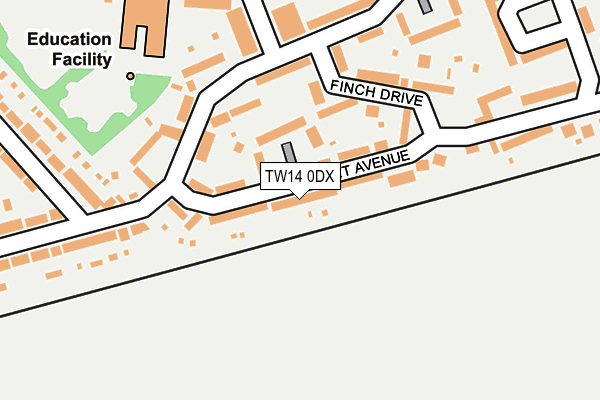 TW14 0DX map - OS OpenMap – Local (Ordnance Survey)