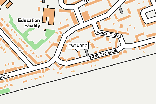 TW14 0DZ map - OS OpenMap – Local (Ordnance Survey)