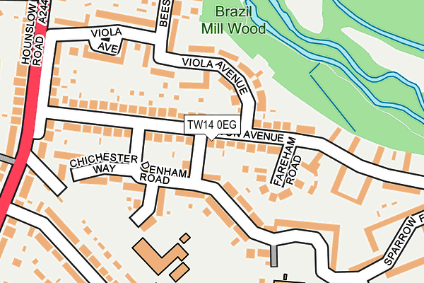 TW14 0EG map - OS OpenMap – Local (Ordnance Survey)