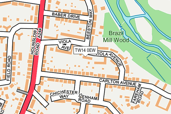 TW14 0EW map - OS OpenMap – Local (Ordnance Survey)