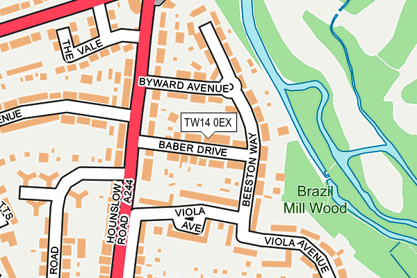 TW14 0EX map - OS OpenMap – Local (Ordnance Survey)