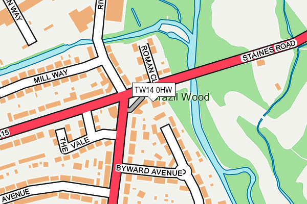 TW14 0HW map - OS OpenMap – Local (Ordnance Survey)