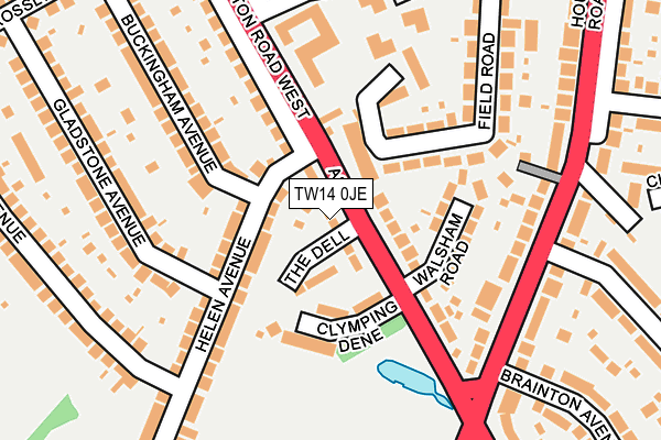 TW14 0JE map - OS OpenMap – Local (Ordnance Survey)