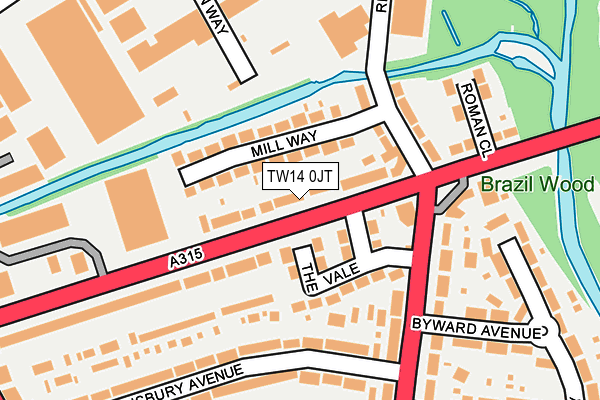 TW14 0JT map - OS OpenMap – Local (Ordnance Survey)