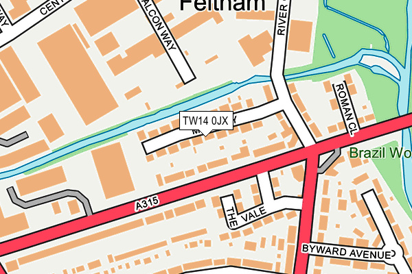TW14 0JX map - OS OpenMap – Local (Ordnance Survey)