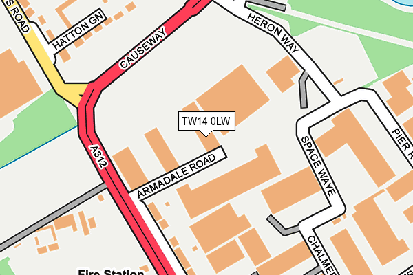 TW14 0LW map - OS OpenMap – Local (Ordnance Survey)