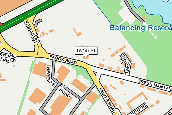 TW14 0PT map - OS OpenMap – Local (Ordnance Survey)