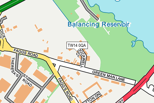 TW14 0QA map - OS OpenMap – Local (Ordnance Survey)