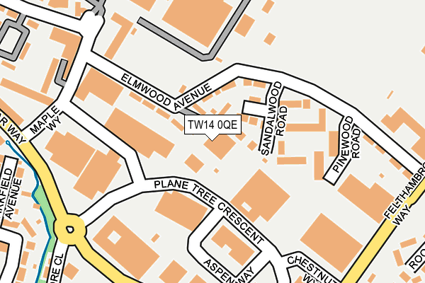 TW14 0QE map - OS OpenMap – Local (Ordnance Survey)