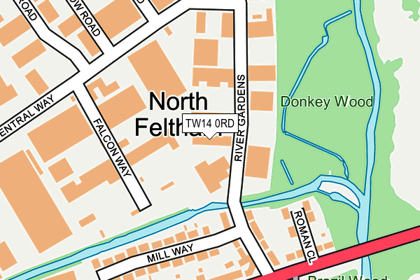 TW14 0RD map - OS OpenMap – Local (Ordnance Survey)