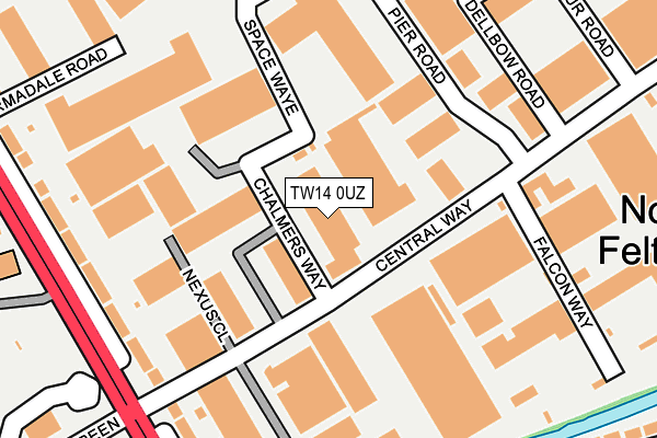 TW14 0UZ map - OS OpenMap – Local (Ordnance Survey)