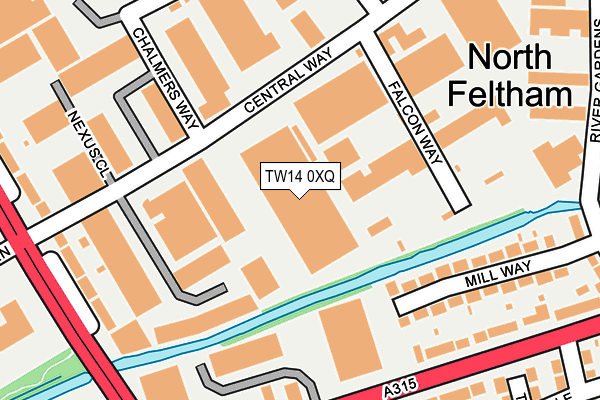 TW14 0XQ map - OS OpenMap – Local (Ordnance Survey)