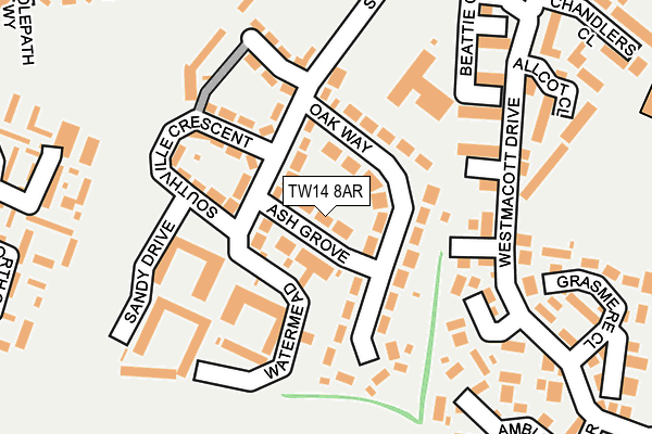 TW14 8AR map - OS OpenMap – Local (Ordnance Survey)
