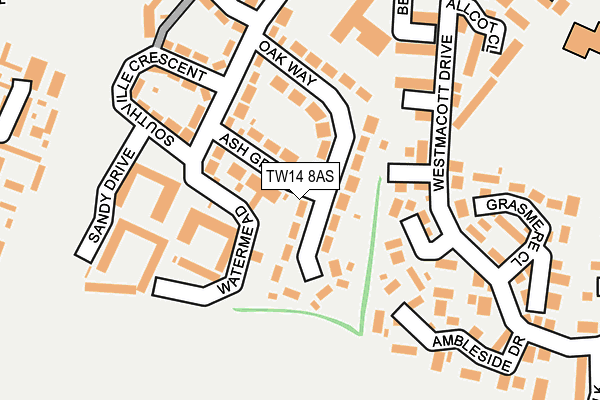 TW14 8AS map - OS OpenMap – Local (Ordnance Survey)