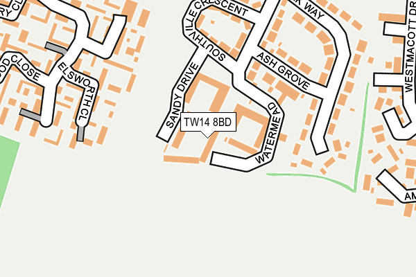 TW14 8BD map - OS OpenMap – Local (Ordnance Survey)