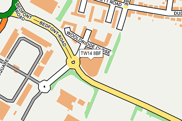 TW14 8BF map - OS OpenMap – Local (Ordnance Survey)
