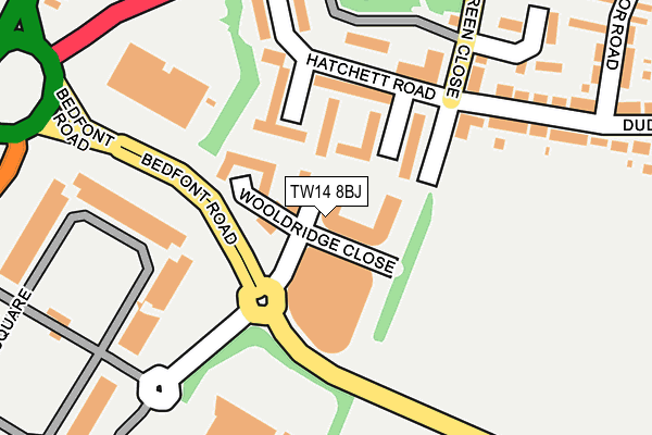 TW14 8BJ map - OS OpenMap – Local (Ordnance Survey)