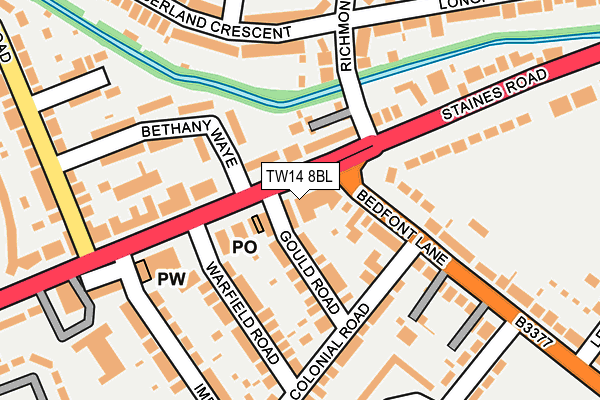 TW14 8BL map - OS OpenMap – Local (Ordnance Survey)