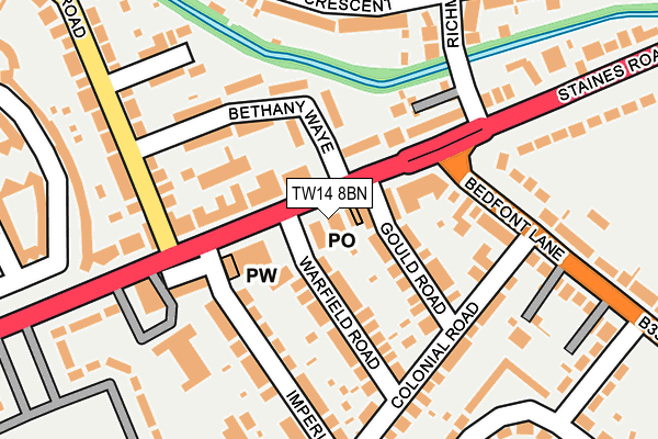TW14 8BN map - OS OpenMap – Local (Ordnance Survey)