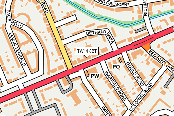 TW14 8BT map - OS OpenMap – Local (Ordnance Survey)