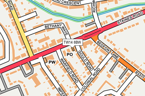 TW14 8BW map - OS OpenMap – Local (Ordnance Survey)