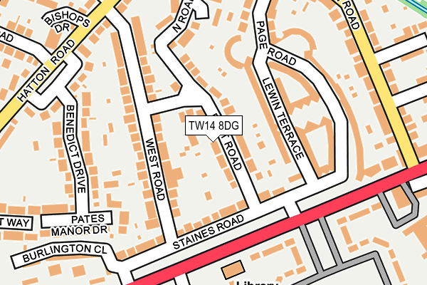 TW14 8DG map - OS OpenMap – Local (Ordnance Survey)
