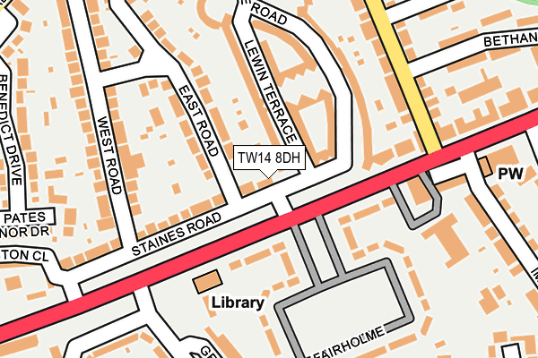 TW14 8DH map - OS OpenMap – Local (Ordnance Survey)