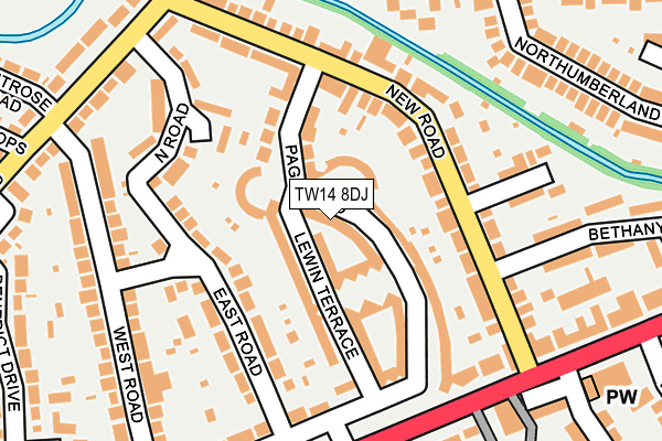 TW14 8DJ map - OS OpenMap – Local (Ordnance Survey)