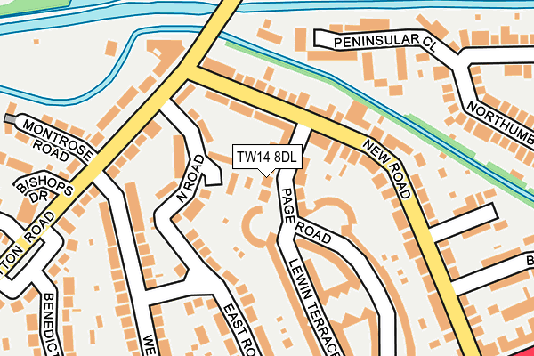 TW14 8DL map - OS OpenMap – Local (Ordnance Survey)