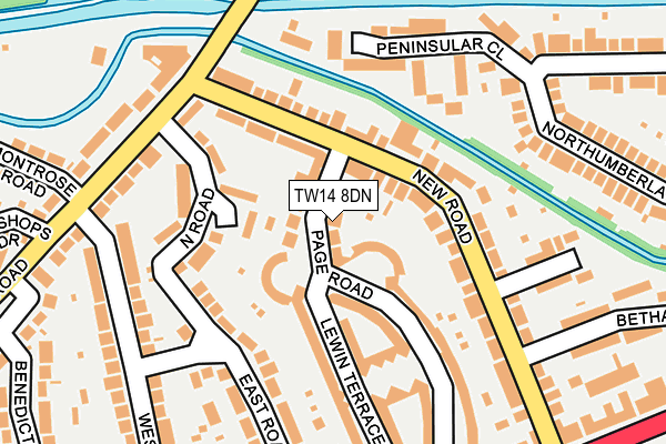 TW14 8DN map - OS OpenMap – Local (Ordnance Survey)
