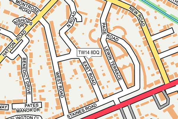 TW14 8DQ map - OS OpenMap – Local (Ordnance Survey)