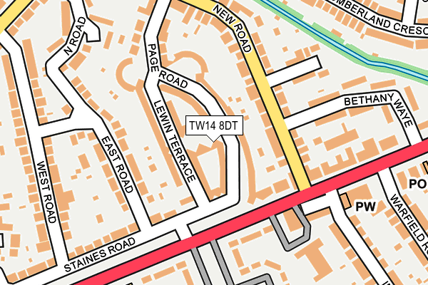 TW14 8DT map - OS OpenMap – Local (Ordnance Survey)