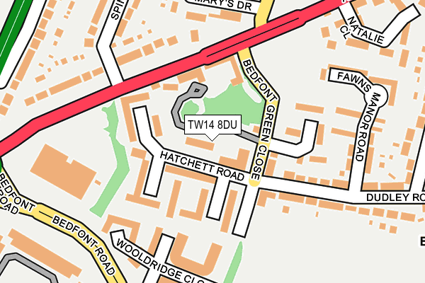 TW14 8DU map - OS OpenMap – Local (Ordnance Survey)