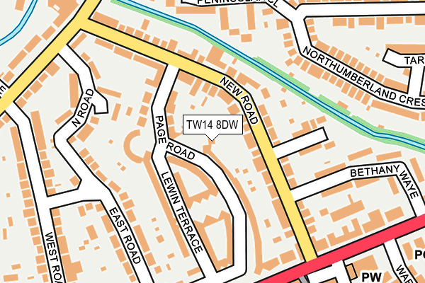 TW14 8DW map - OS OpenMap – Local (Ordnance Survey)