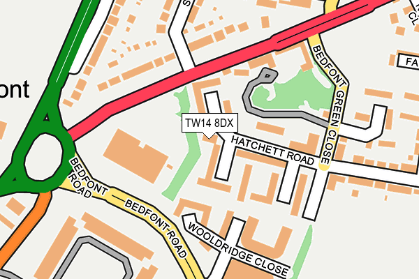 TW14 8DX map - OS OpenMap – Local (Ordnance Survey)