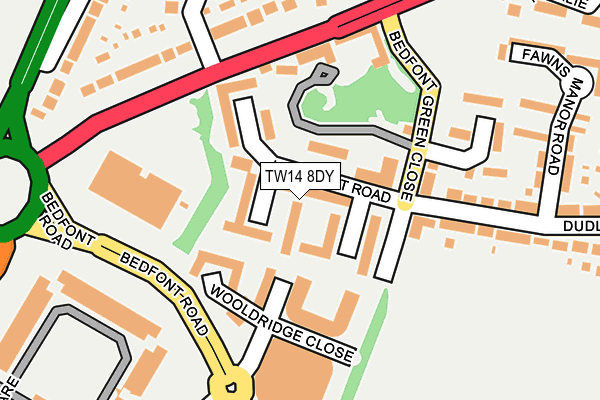 TW14 8DY map - OS OpenMap – Local (Ordnance Survey)