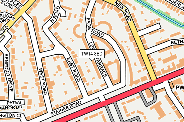 TW14 8ED map - OS OpenMap – Local (Ordnance Survey)