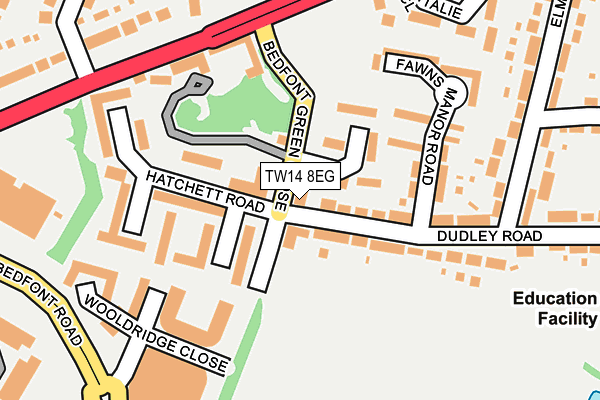TW14 8EG map - OS OpenMap – Local (Ordnance Survey)