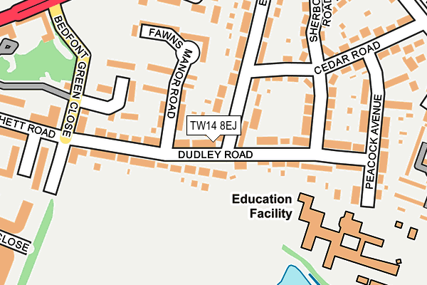 TW14 8EJ map - OS OpenMap – Local (Ordnance Survey)
