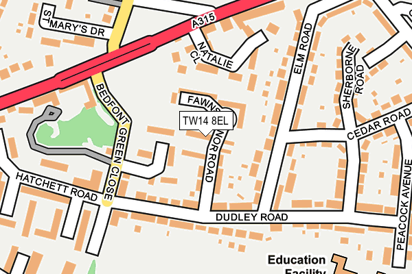 TW14 8EL map - OS OpenMap – Local (Ordnance Survey)