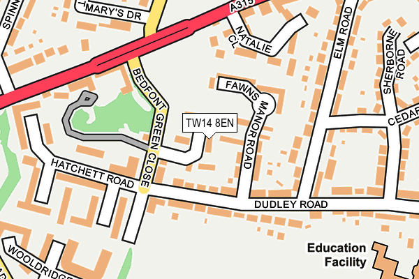 TW14 8EN map - OS OpenMap – Local (Ordnance Survey)