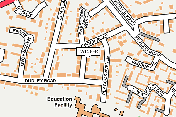 TW14 8ER map - OS OpenMap – Local (Ordnance Survey)