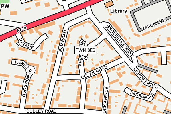 TW14 8ES map - OS OpenMap – Local (Ordnance Survey)