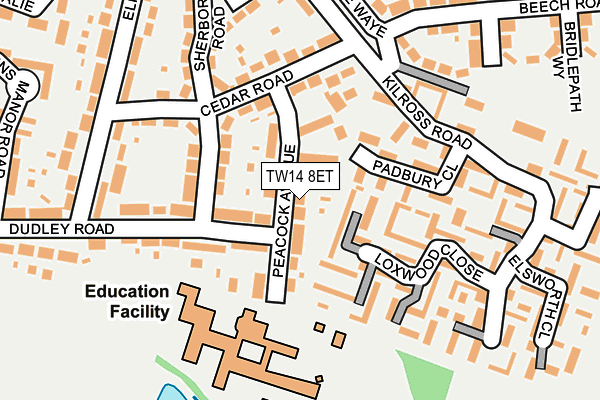 TW14 8ET map - OS OpenMap – Local (Ordnance Survey)