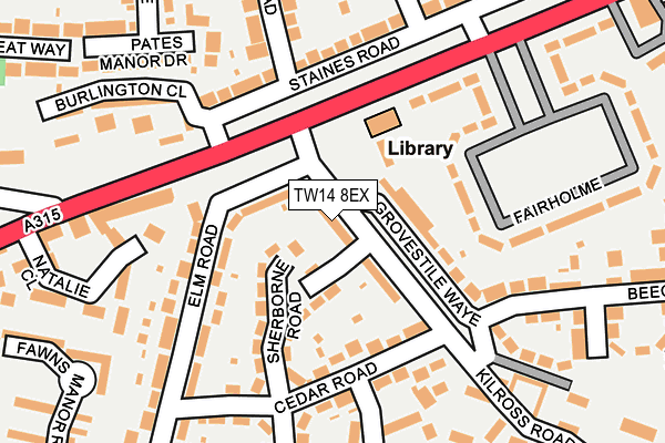 TW14 8EX map - OS OpenMap – Local (Ordnance Survey)