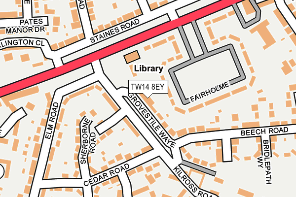 TW14 8EY map - OS OpenMap – Local (Ordnance Survey)