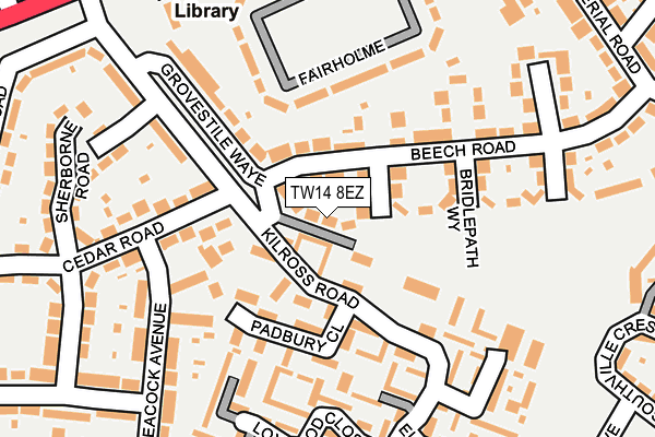 TW14 8EZ map - OS OpenMap – Local (Ordnance Survey)