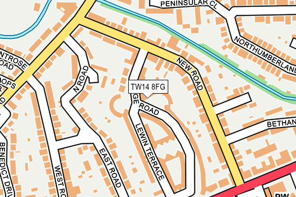 TW14 8FG map - OS OpenMap – Local (Ordnance Survey)